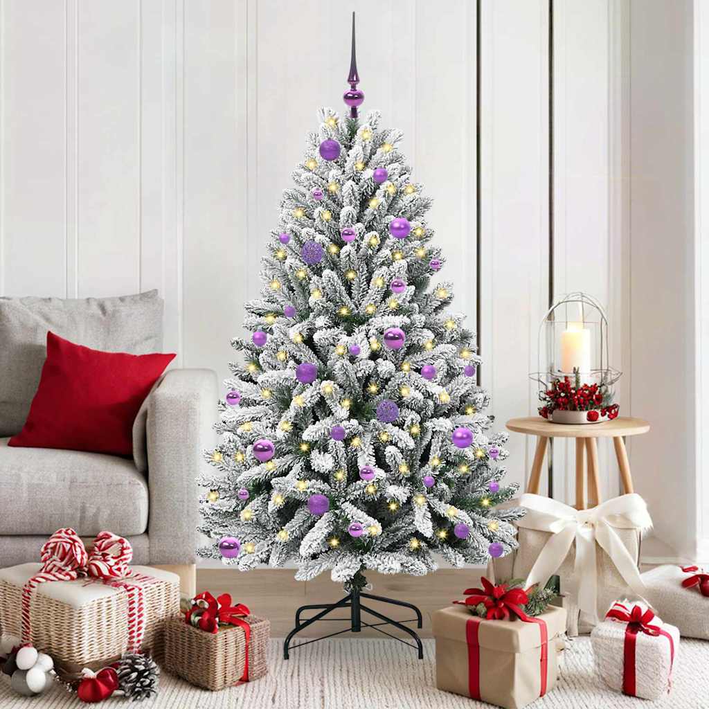Albero di Natale artificiale 150 cm 150 LED Bianco caldo