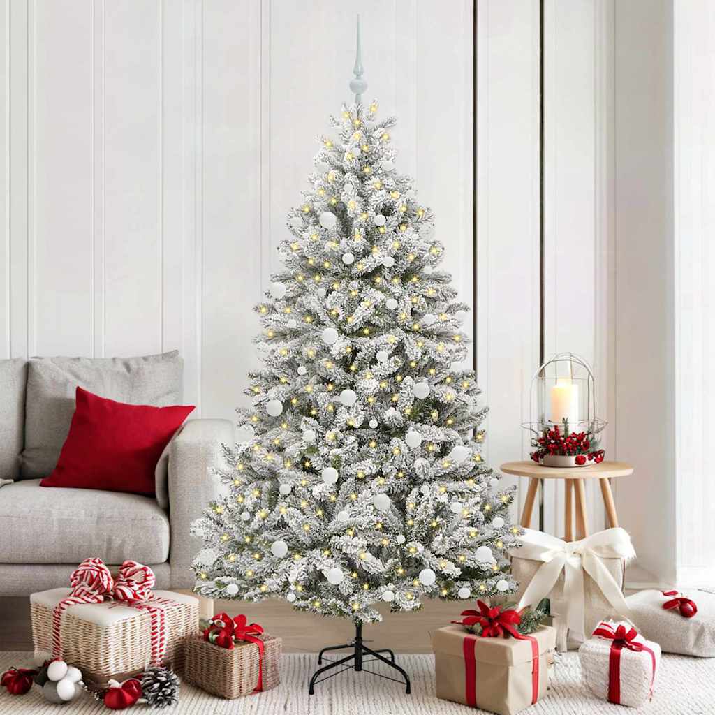 Albero di Natale artificiale 180 cm 300 LED Bianco caldo