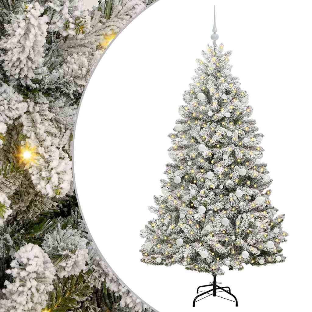 Albero di Natale artificiale 180 cm 300 LED Bianco caldo
