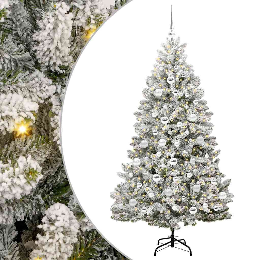 Albero di Natale artificiale 180 cm 300 LED Bianco caldo