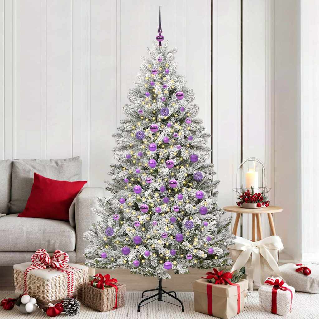 Albero di Natale artificiale 180 cm 300 LED Bianco caldo