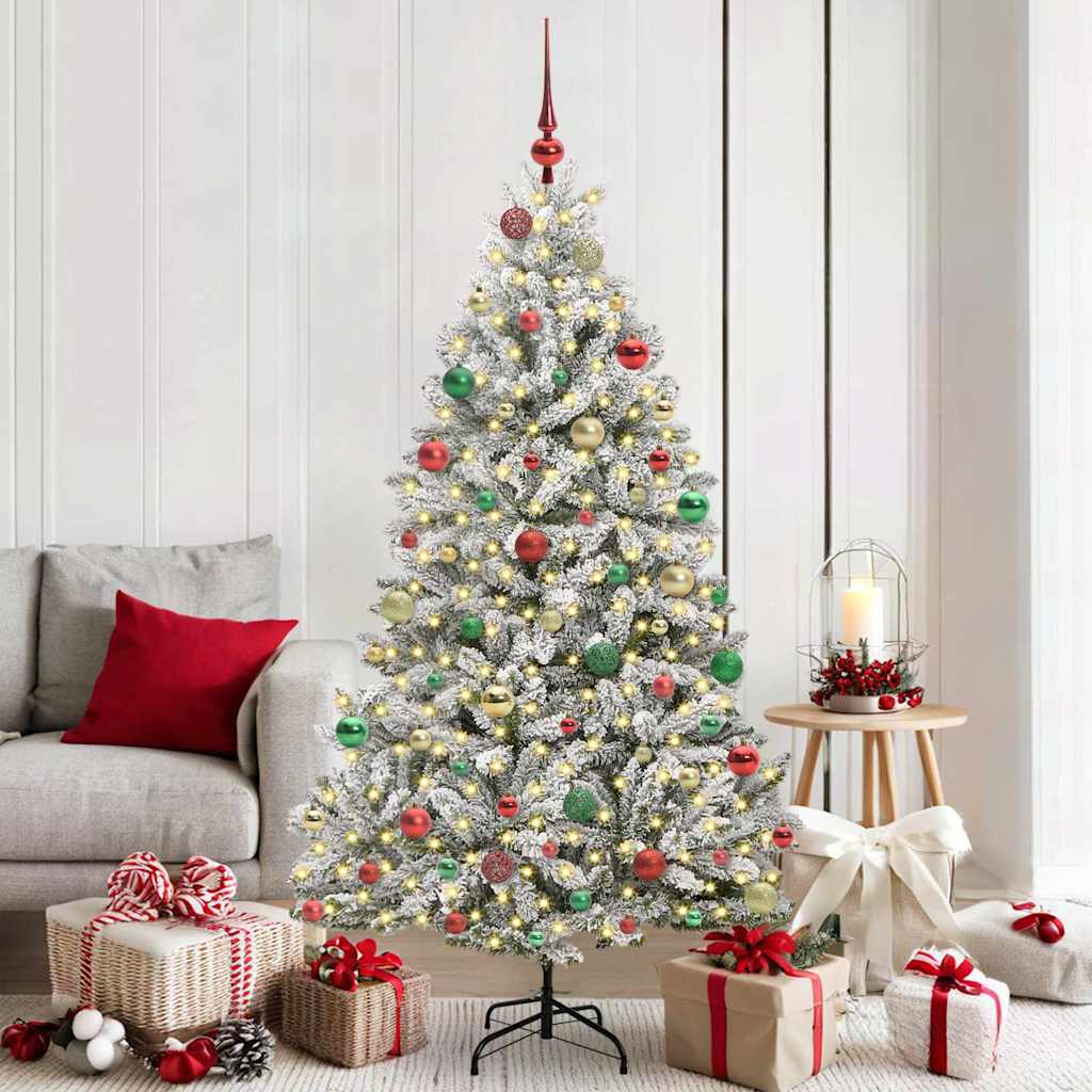 Albero di Natale artificiale 180 cm 300 LED Bianco caldo