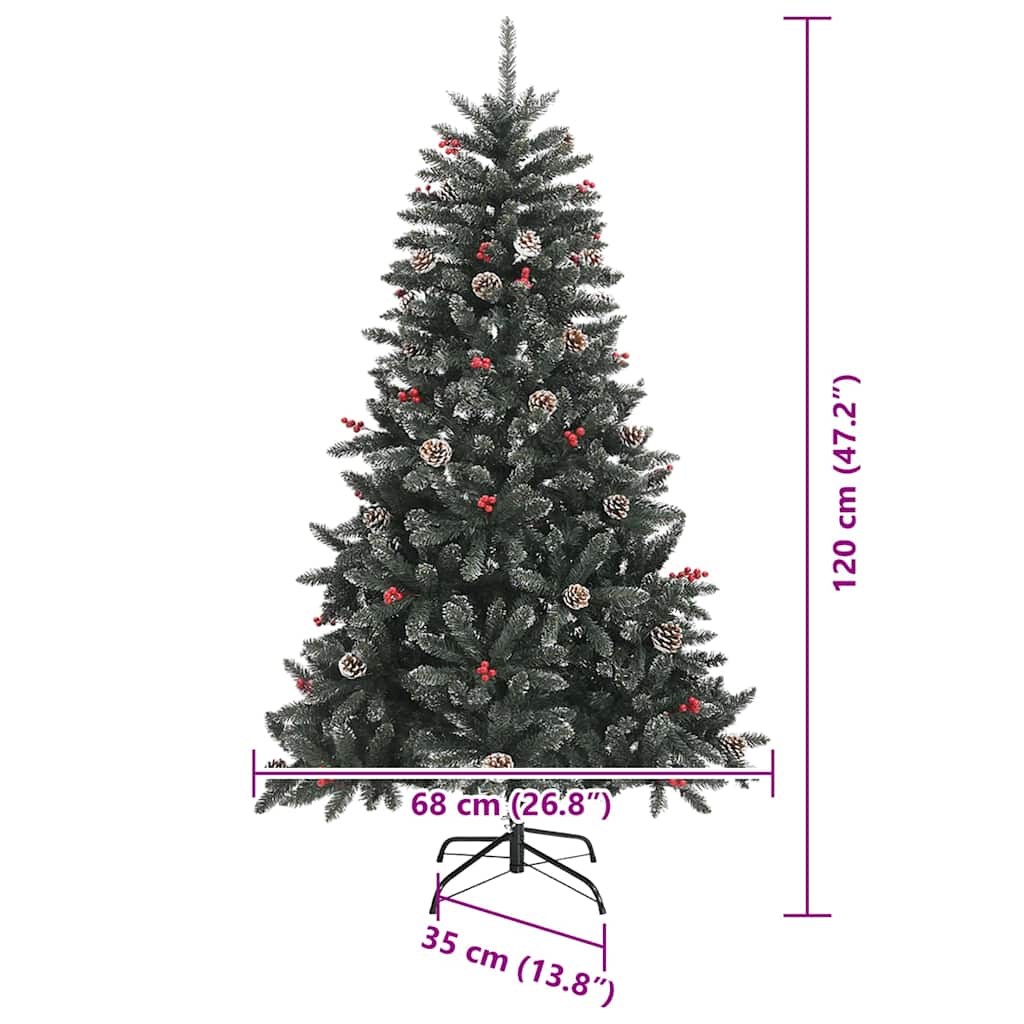 Albero di Natale artificiale con 150 LED Verde 120 cm