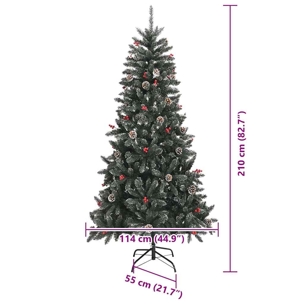 Albero di Natale artificiale con 300 LED Verde 210 cm