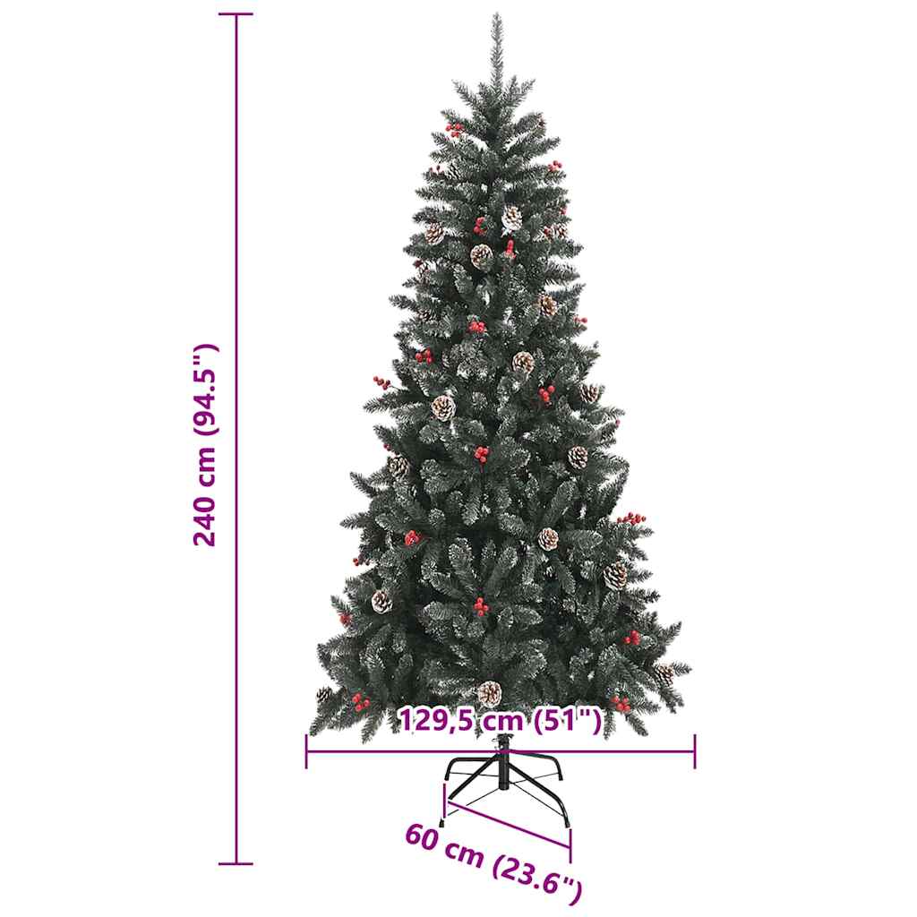 Albero di Natale artificiale con 300 LED Verde 240 cm