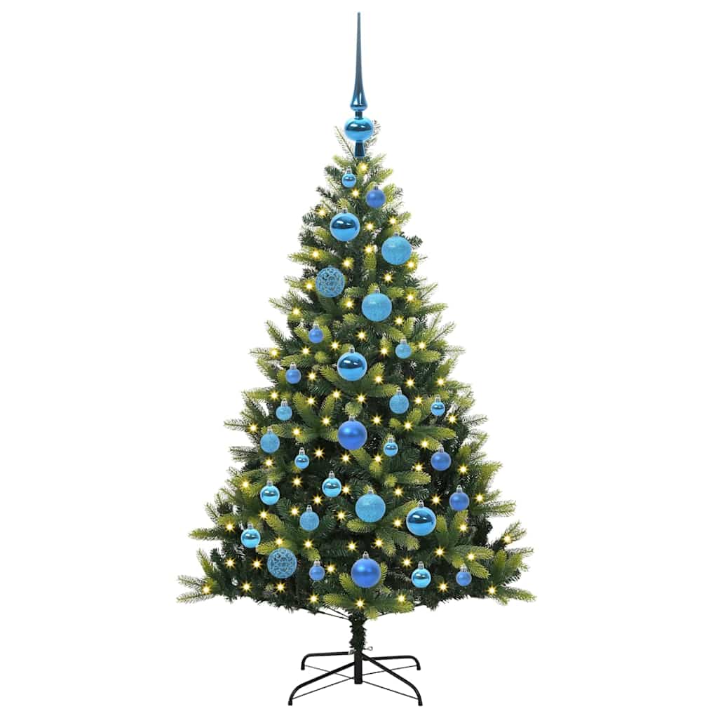 Albero di Natale Artificiale Pieghevole 150 LED Verde 120 cm