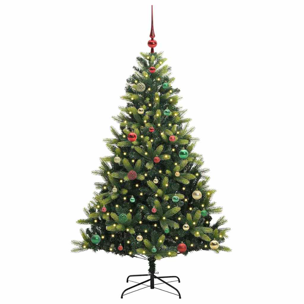 Albero di Natale Artificiale Pieghevole 150 LED Verde 150 cm