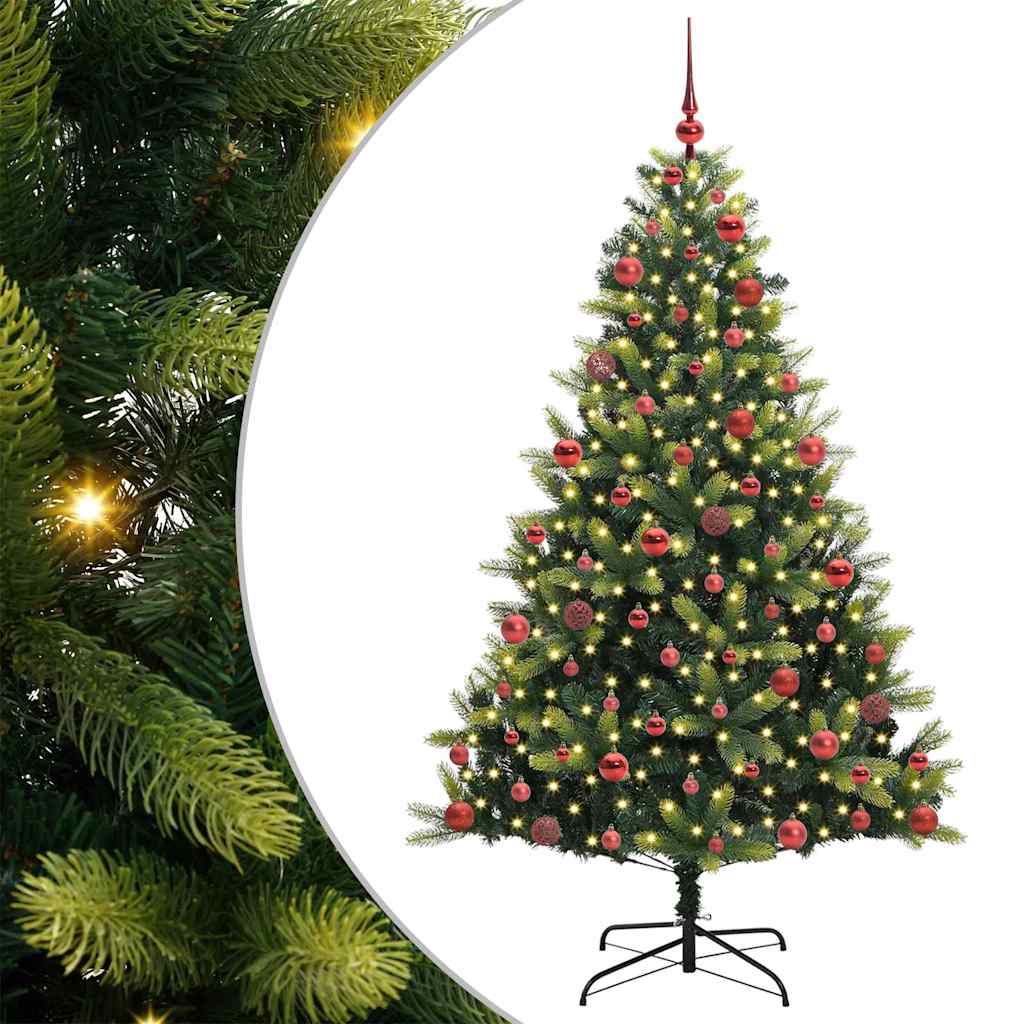 Albero di Natale Artificiale a Cerniera con 300 LED Verde