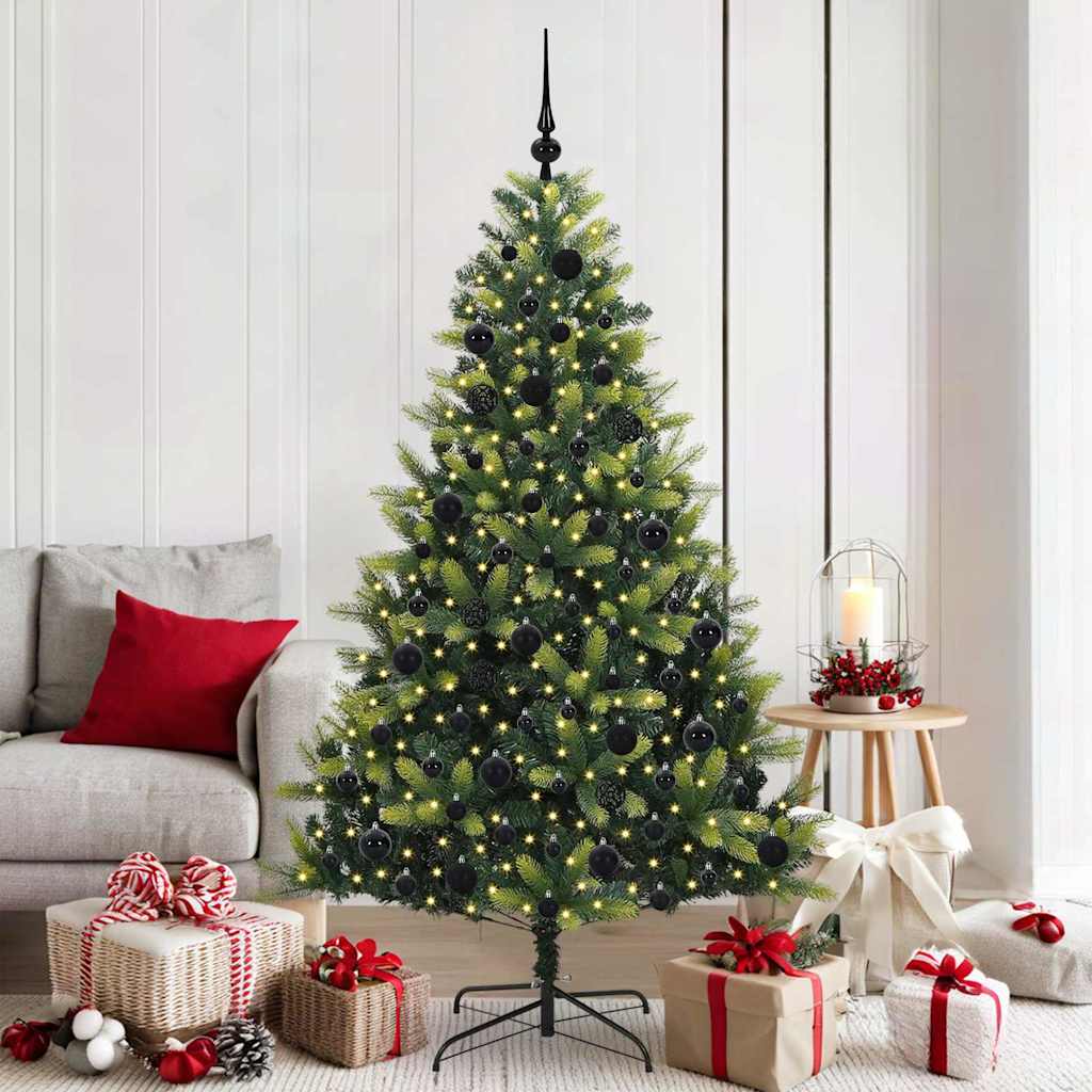 Albero di Natale Artificiale a Cerniera con 300 LED Verde