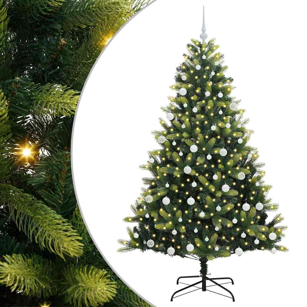 Albero di Natale Artificiale a Cerniera con 300 LED Verde