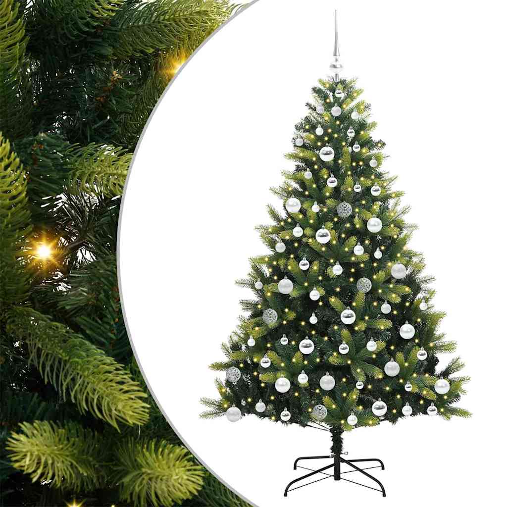 Albero di Natale Artificiale a Cerniera con 300 LED Verde