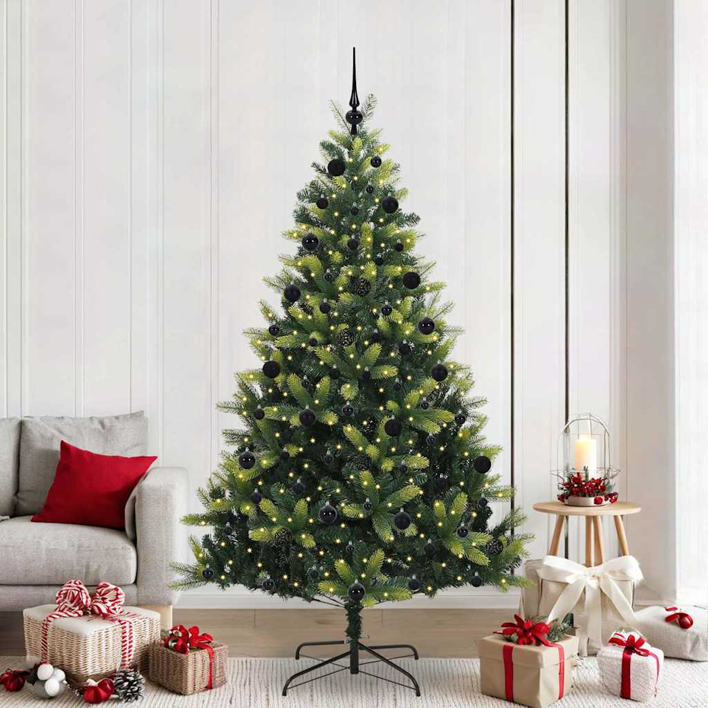 Albero di Natale Artificiale a Cerniera con 300 LED Verde