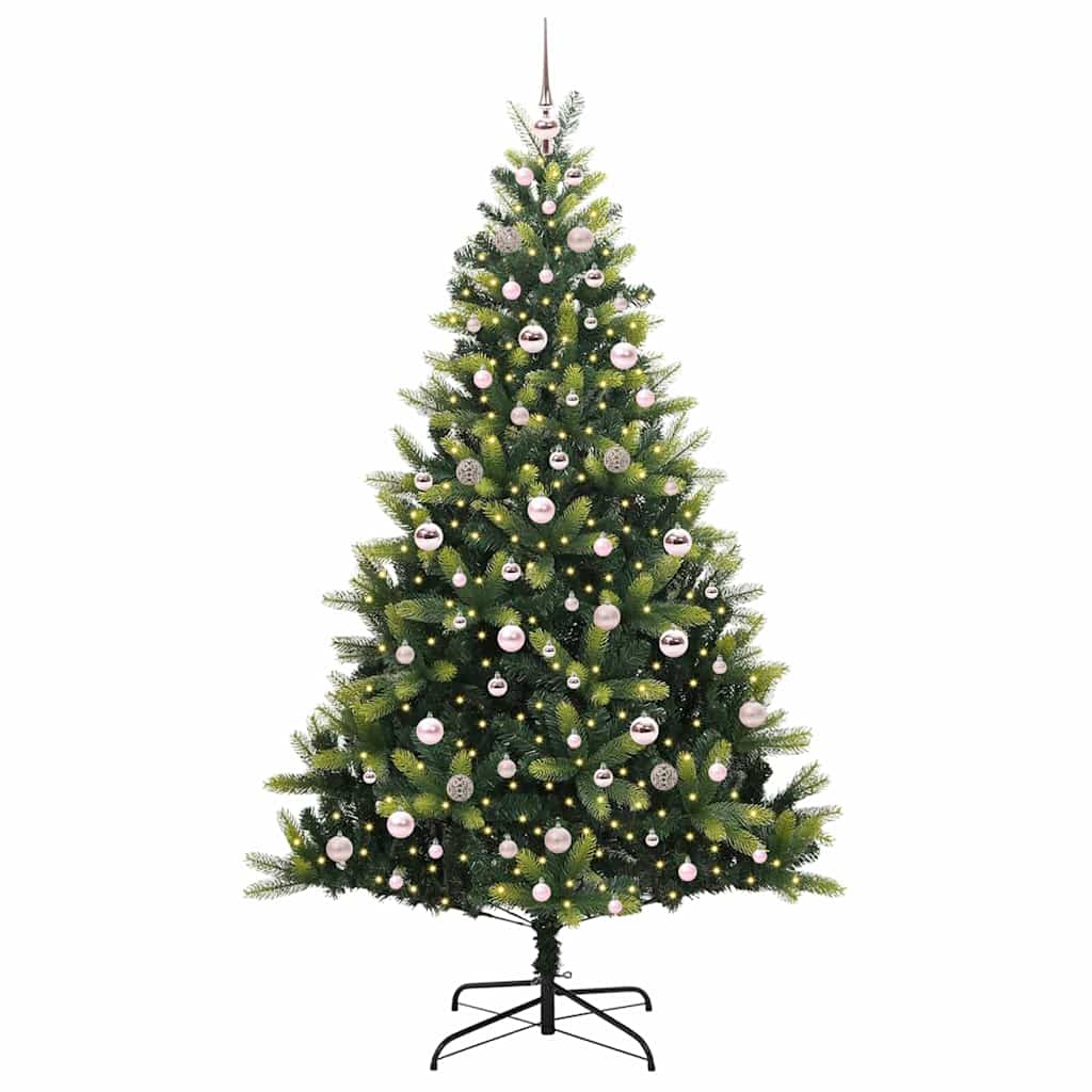 Albero di Natale Artificiale a Cerniera con 300 LED Verde