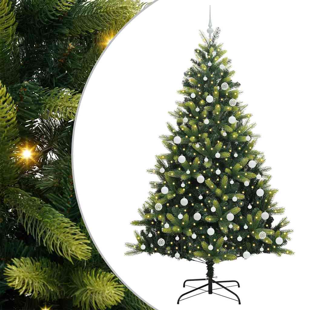 Albero di Natale Artificiale a Cerniera con 300 LED Verde