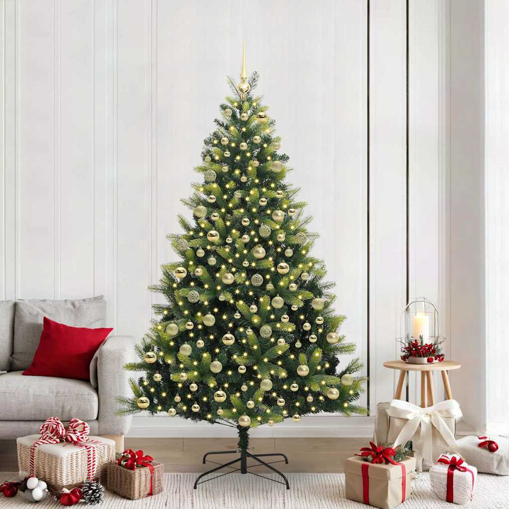 Albero di Natale Artificiale a Cerniera con 300 LED Verde