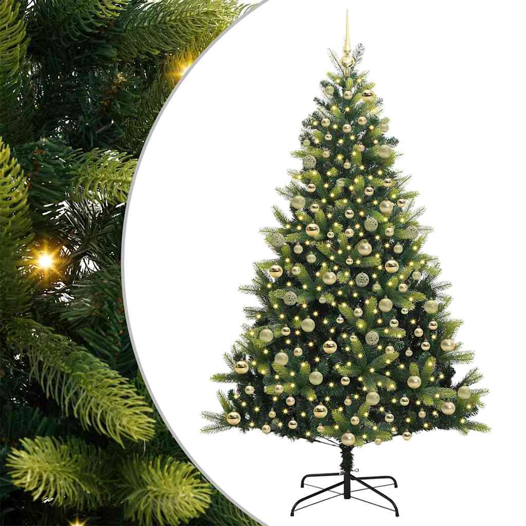 Albero di Natale Artificiale a Cerniera con 300 LED Verde