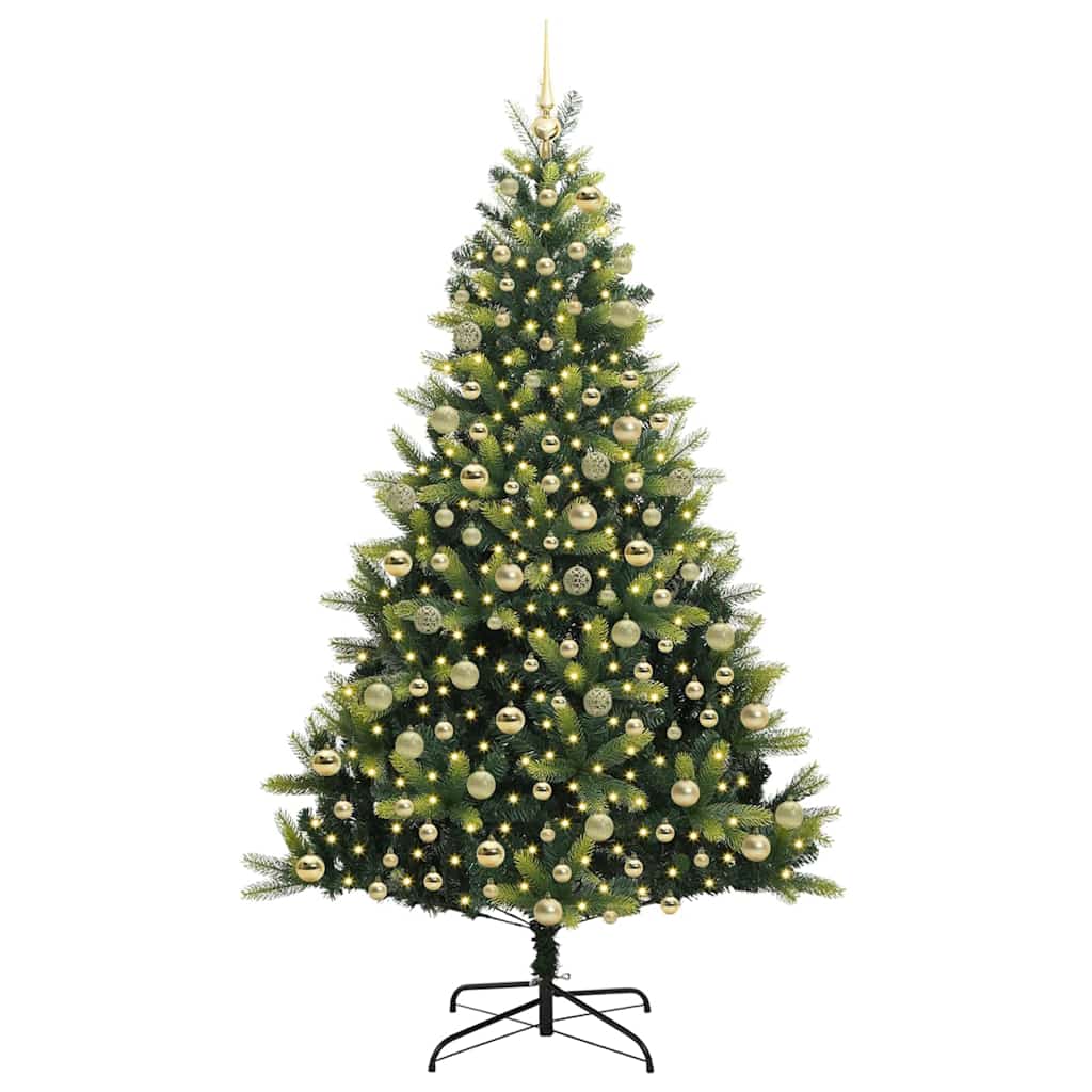 Albero di Natale Artificiale a Cerniera con 300 LED Verde