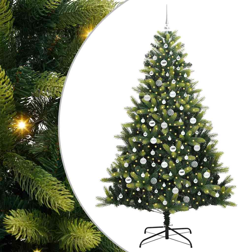 Albero di Natale Artificiale a Cerniera con 300 LED Verde