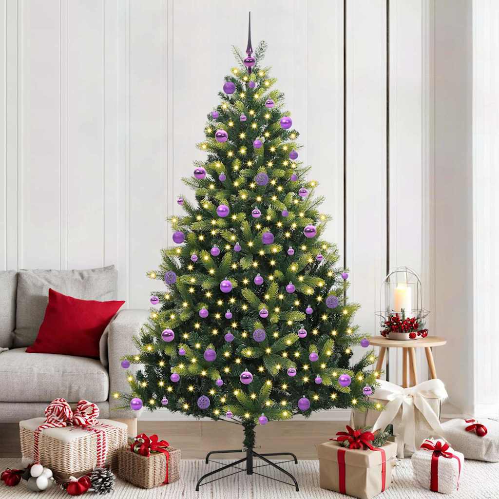 Albero di Natale Artificiale a Cerniera con 300 LED Verde