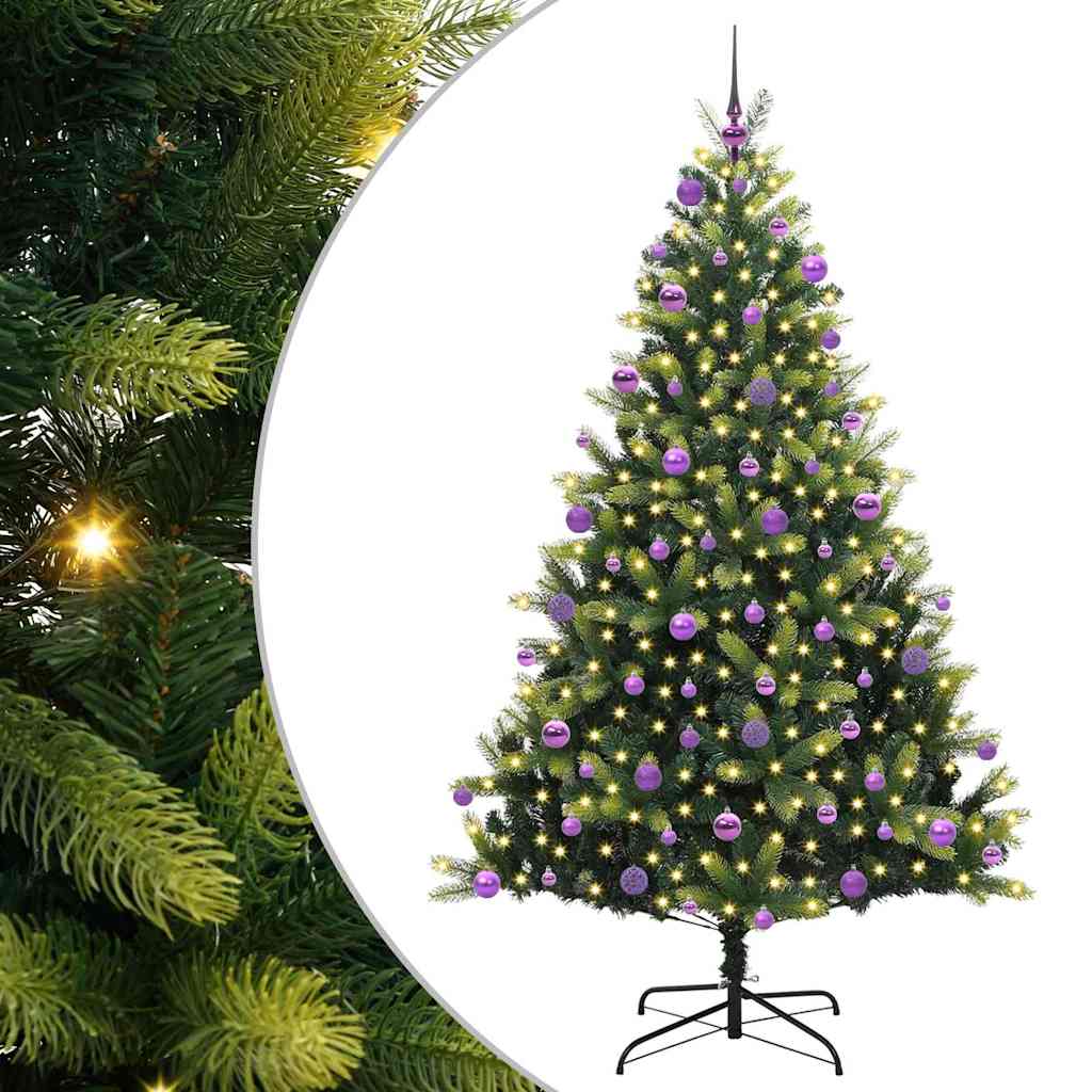 Albero di Natale Artificiale a Cerniera con 300 LED Verde