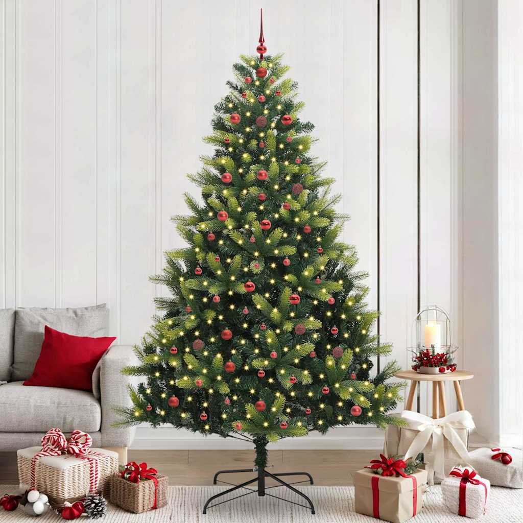 Albero di Natale Artificiale a Cerniera con 300 LED Verde