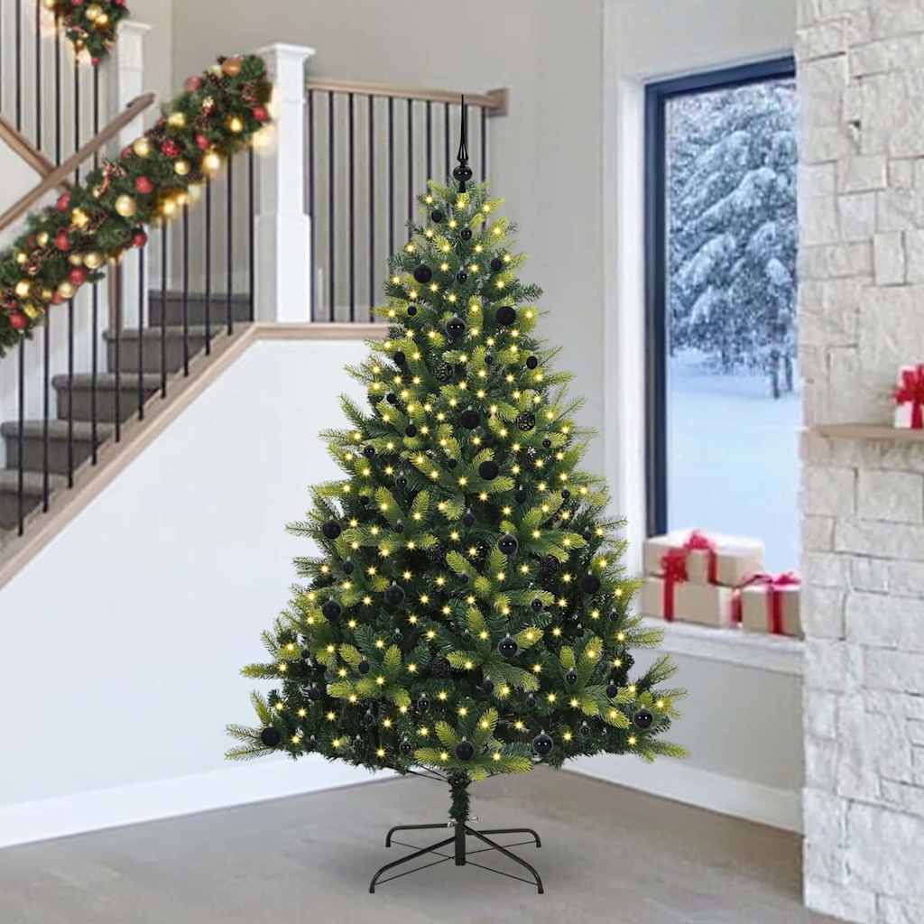 Albero di Natale Artificiale a Cerniera con 300 LED Verde