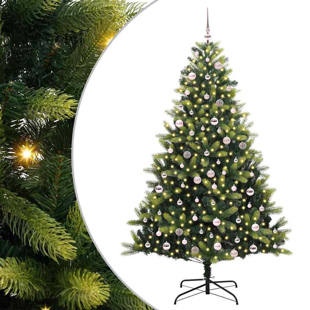 Albero di Natale Artificiale a Cerniera con 300 LED Verde