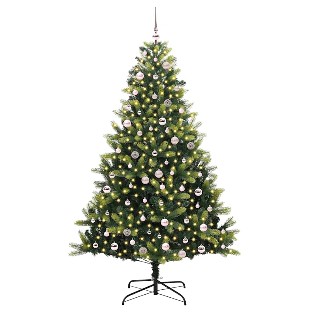 Albero di Natale Artificiale a Cerniera con 300 LED Verde
