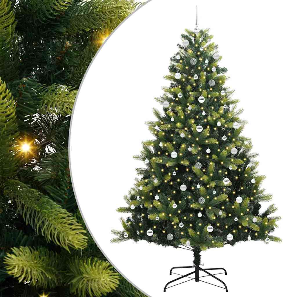 Albero di Natale Artificiale a Cerniera con 300 LED Verde