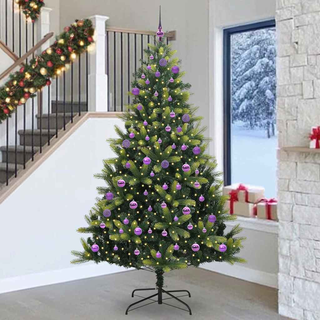 Albero di Natale Artificiale a Cerniera con 300 LED Verde