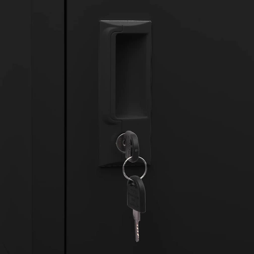 Armadietto per Sella Nero 53x53x140 cm in Acciaio