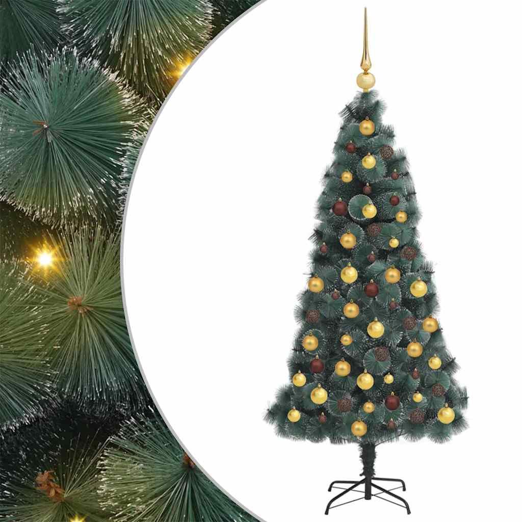 Albero di Natale artificiale preilluminato con set di palline