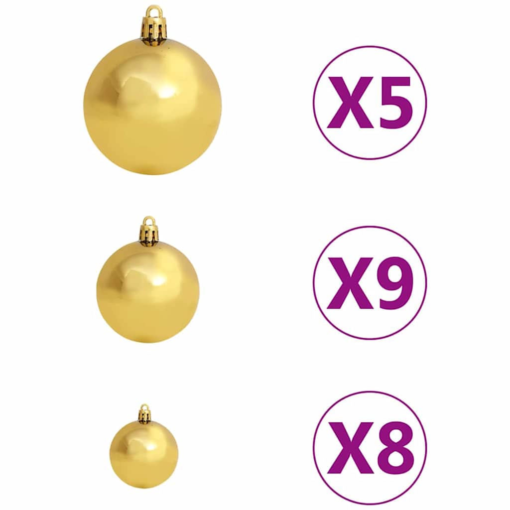 Albero di Natale artificiale pre-illuminato con set di palline