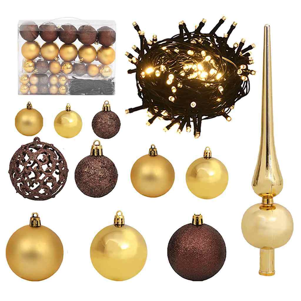 Albero di Natale artificiale pre-illuminato con set di palline
