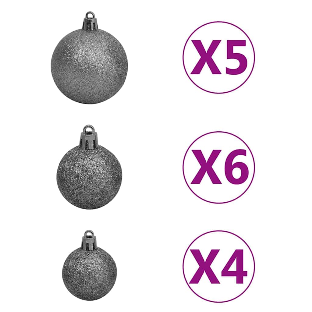 Albero di Natale artificiale pre-illuminato con set di palline