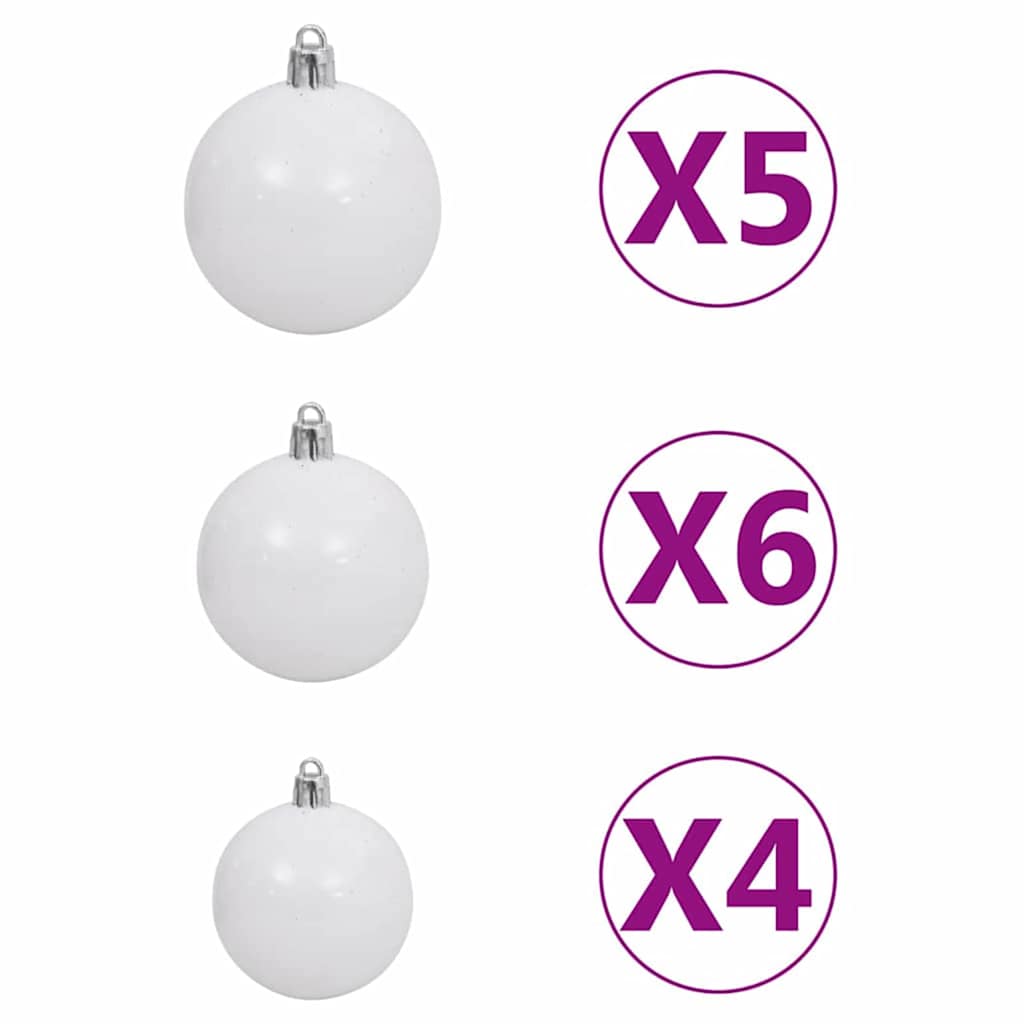 Albero di Natale artificiale pre-illuminato con set di palline