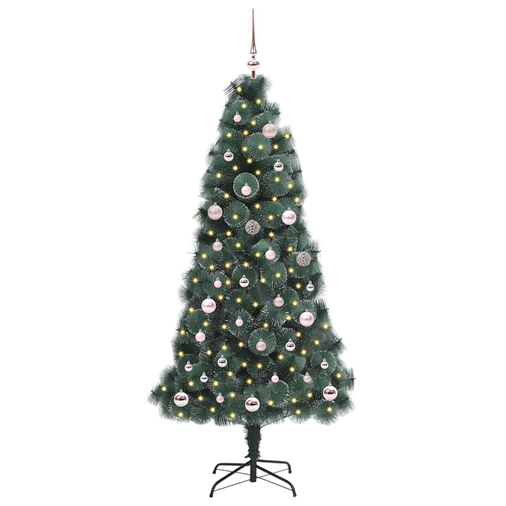 Albero di Natale artificiale pre-lit con set di palline Verde