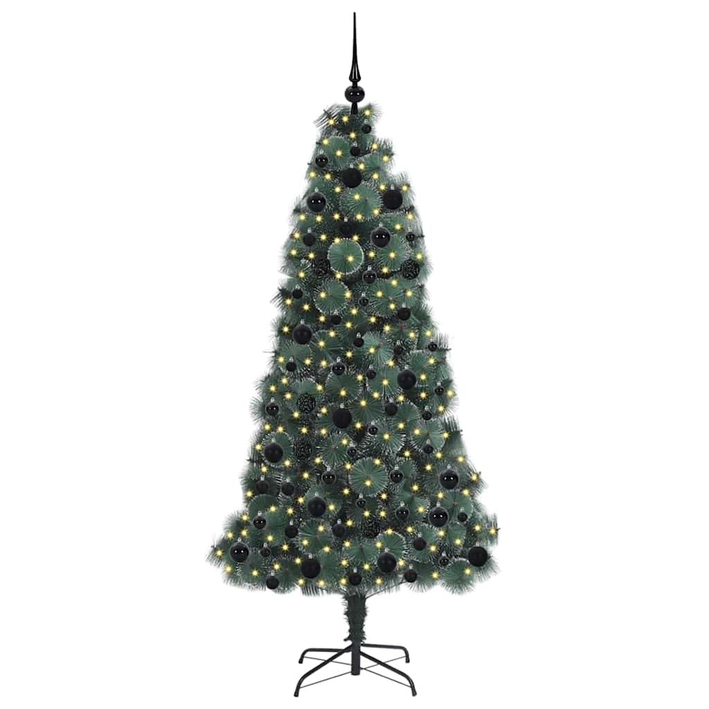 Albero di Natale artificiale pre-illuminato con set di palline