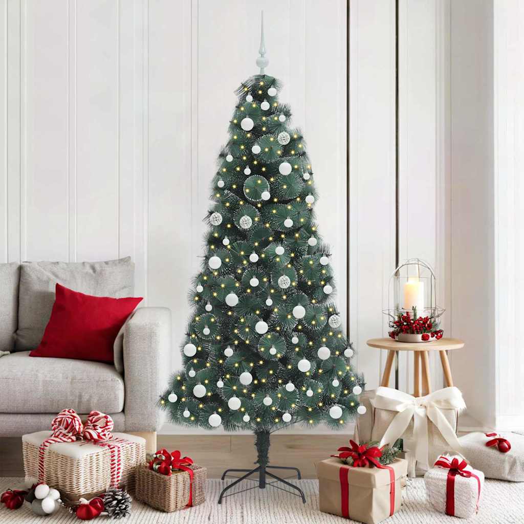 Albero di Natale artificiale pre-illuminato con set di palline