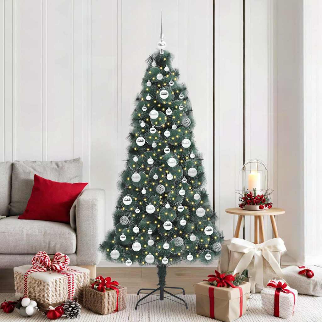 Albero di Natale artificiale preilluminato con set di palline