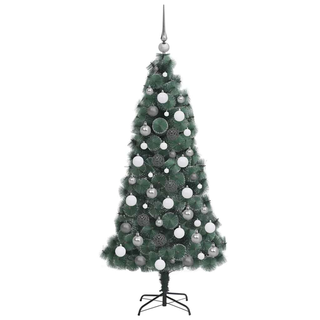 Albero di Natale artificiale pre-illuminato con set di palline