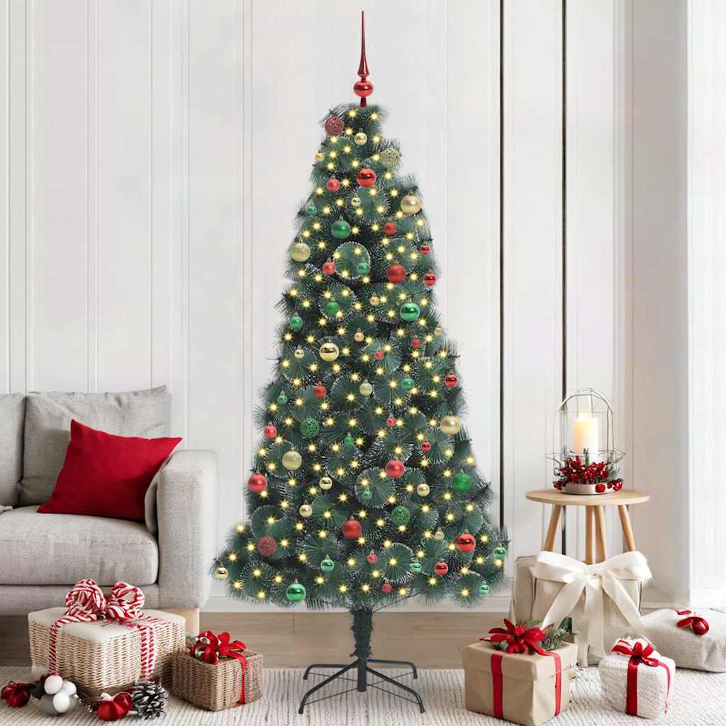 Albero di Natale artificiale pre-illuminato con set di palline