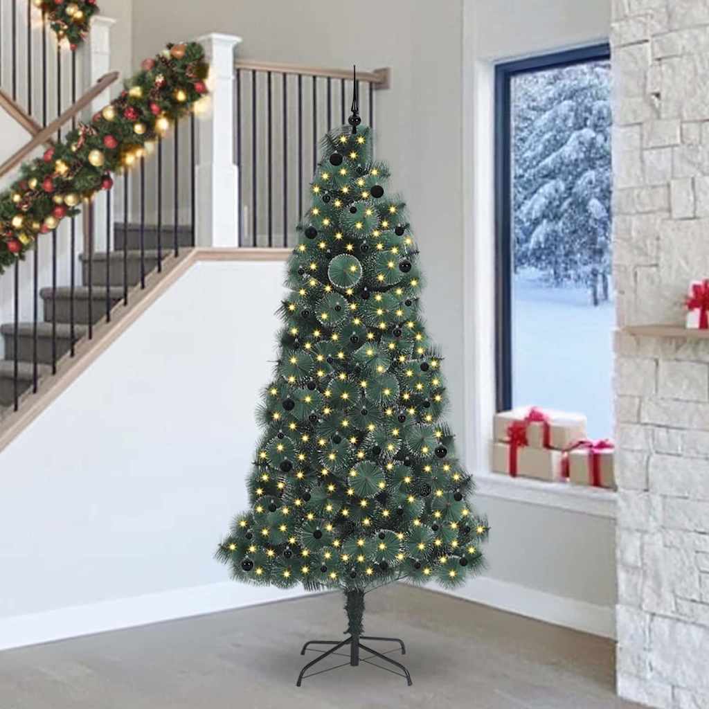 Albero di Natale artificiale pre-illuminato con set di palline