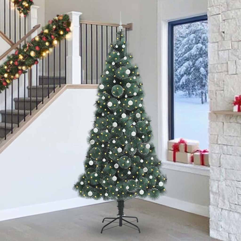 Albero di Natale artificiale pre-illuminato con set di palline