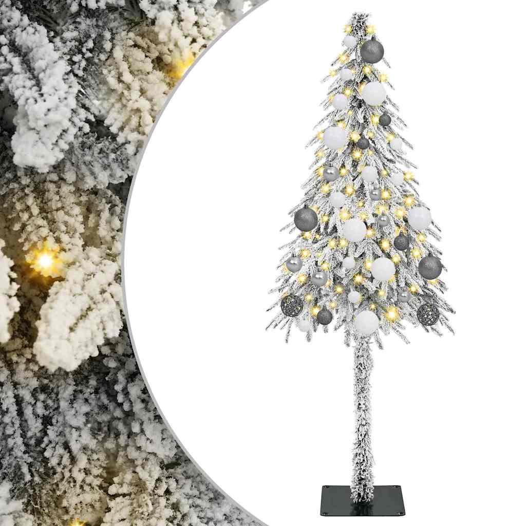 Albero di Natale con 150 LED Bianco 120 cm PE e Acciaio
