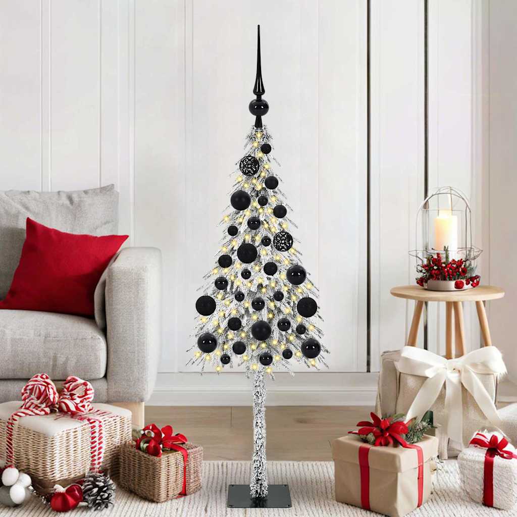 Albero di Natale con 150 LED Bianco 120 cm PE e Acciaio
