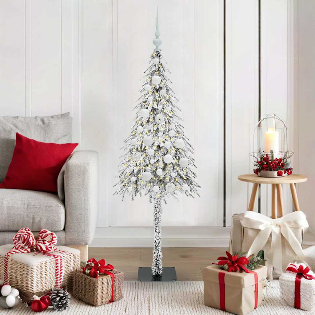 Albero di Natale con 150 LED Bianco 120 cm PE e Acciaio
