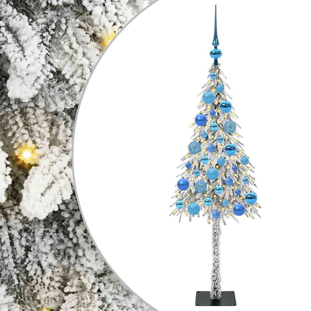 Albero di Natale con 150 LED Bianco 120 cm PE e Acciaio