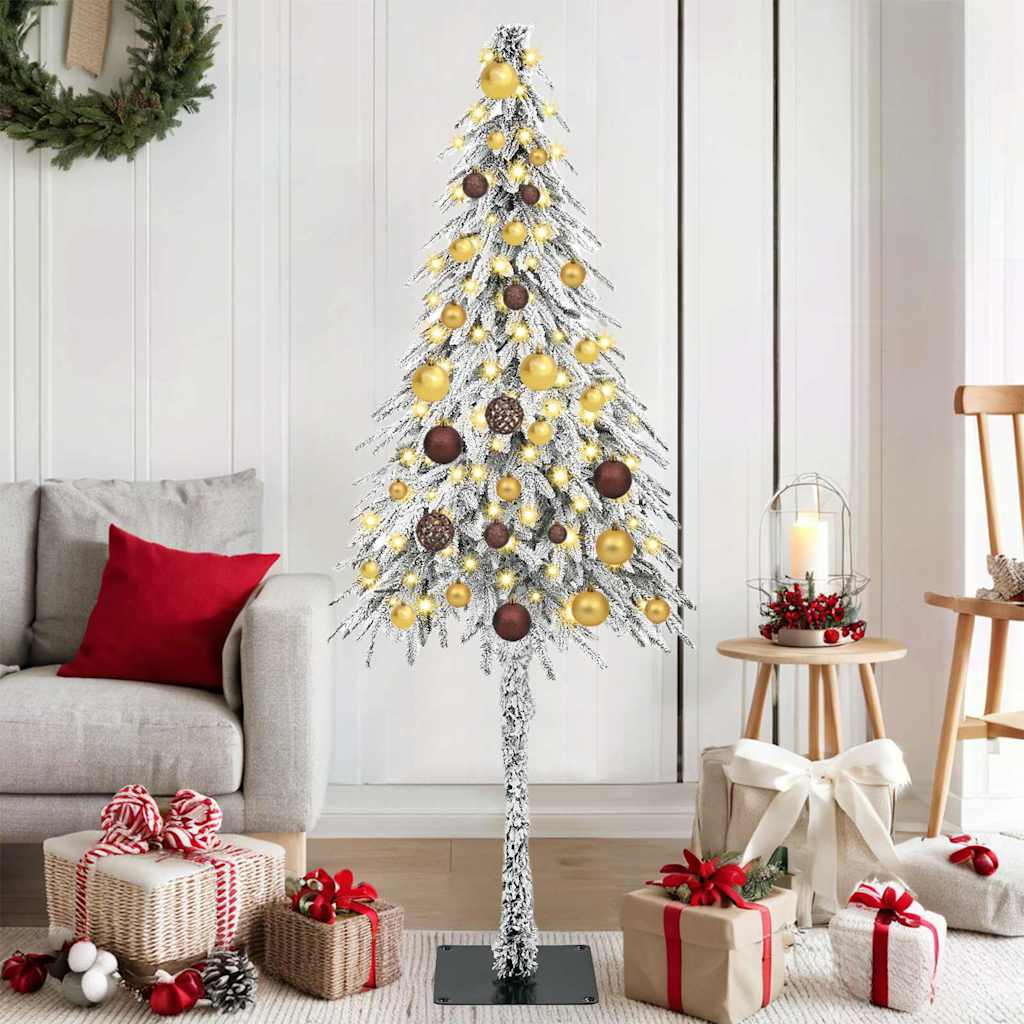 Albero di Natale con 150 LED Bianco 150 cm PE e Acciaio