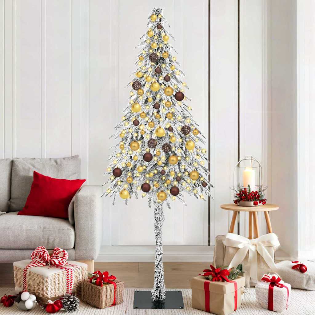 Albero di Natale con 300 LED Bianco 180 cm PE e Acciaio